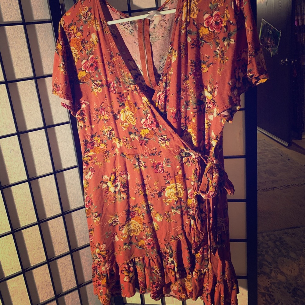 Brown and floral tunic
